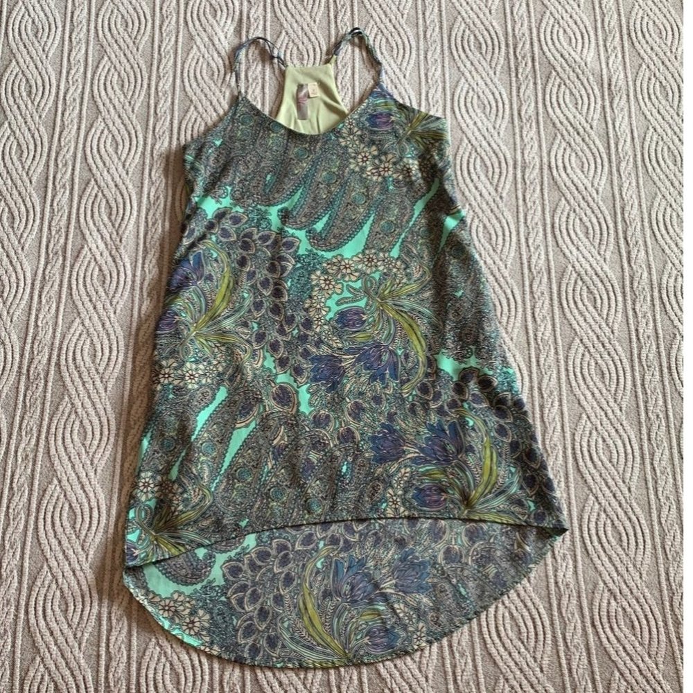 Floral Spaghetti Strap High Low Dress Size Small
